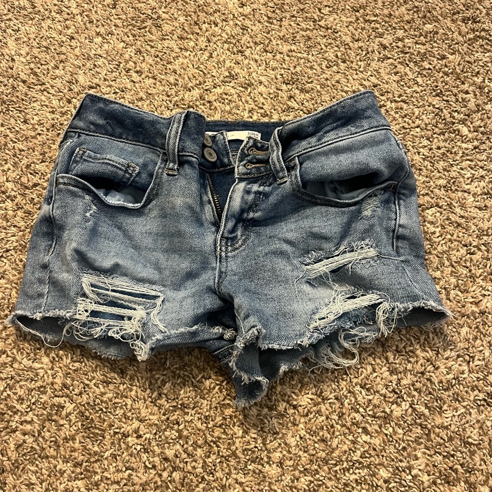 SO Blue Distressed Jean Shorts